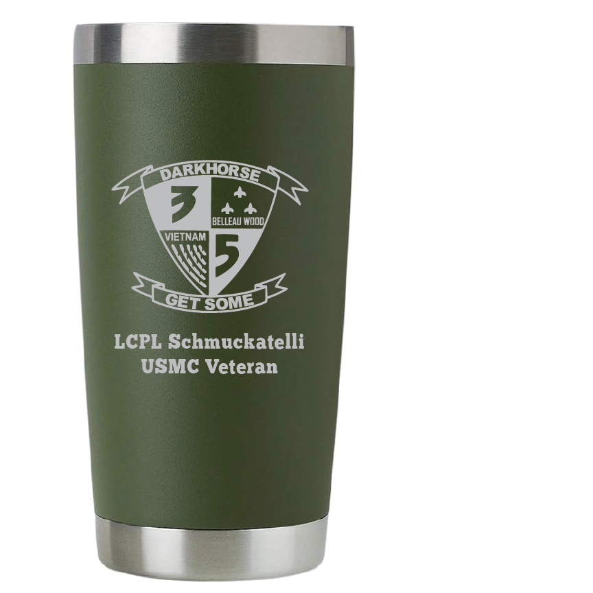 20oz USMC Marine Corps Tumbler – Custom Engraved Stainless Steel Travel Mug (USMC05)