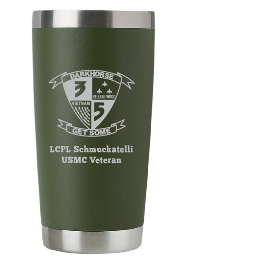 20oz USMC Marine Corps Tumbler – Custom Engraved Stainless Steel Travel Mug (USMC05)