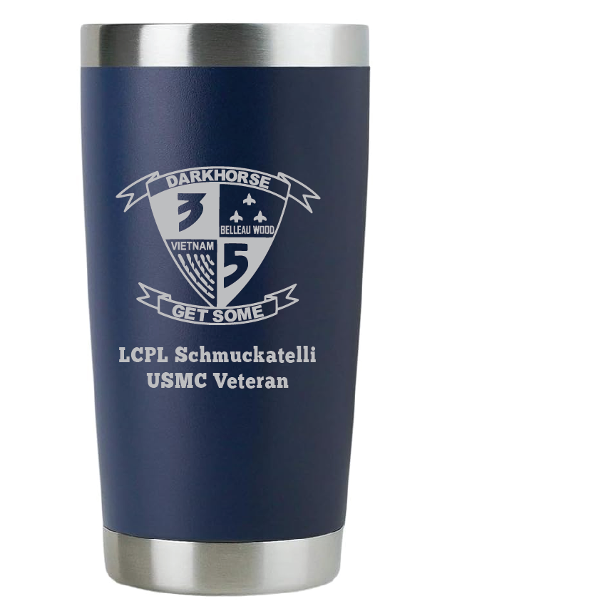 20oz USMC Marine Corps Tumbler – Custom Engraved Stainless Steel Travel Mug (USMC05)