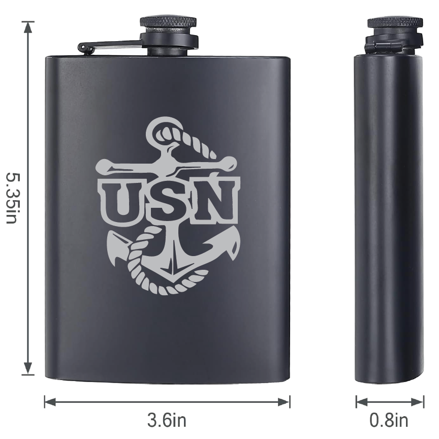 Personalized Military Engraved Stainless Steel Flask